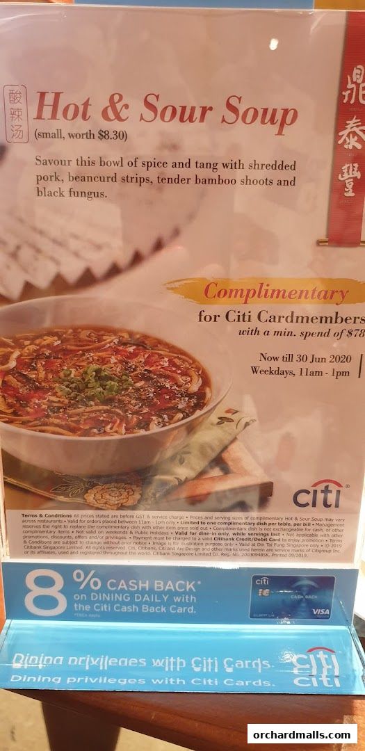 Menu page for Din Tai Fung  The Centrepoint