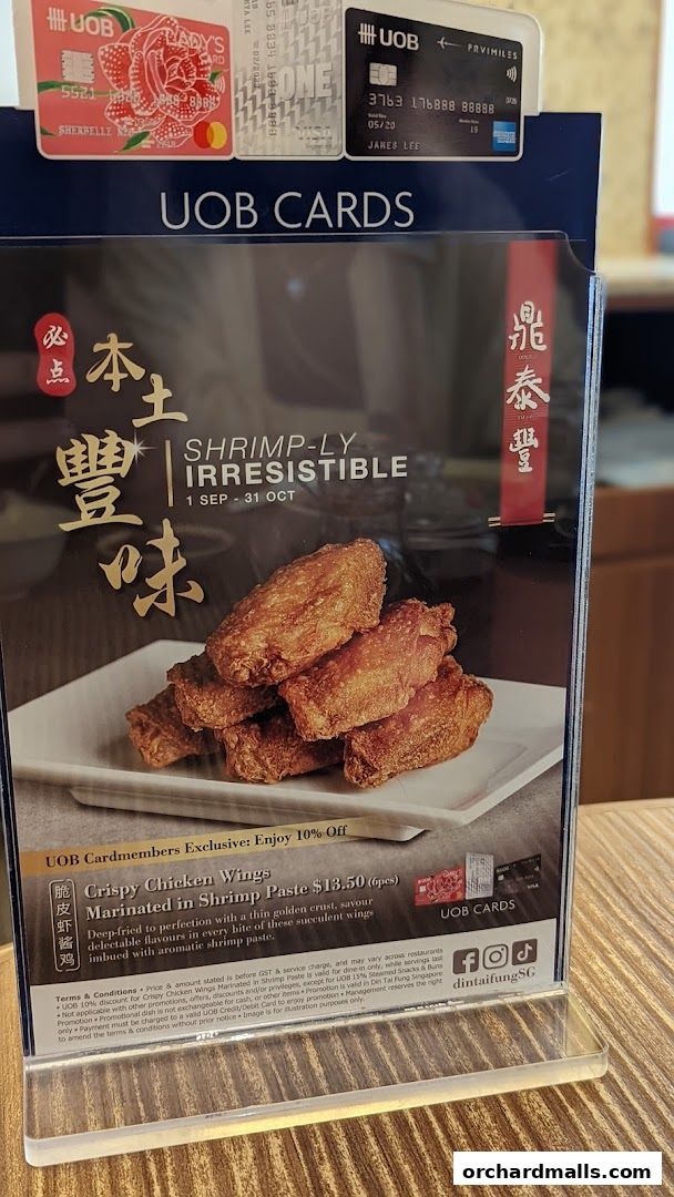 Menu page for Din Tai Fung  Wisma Atria