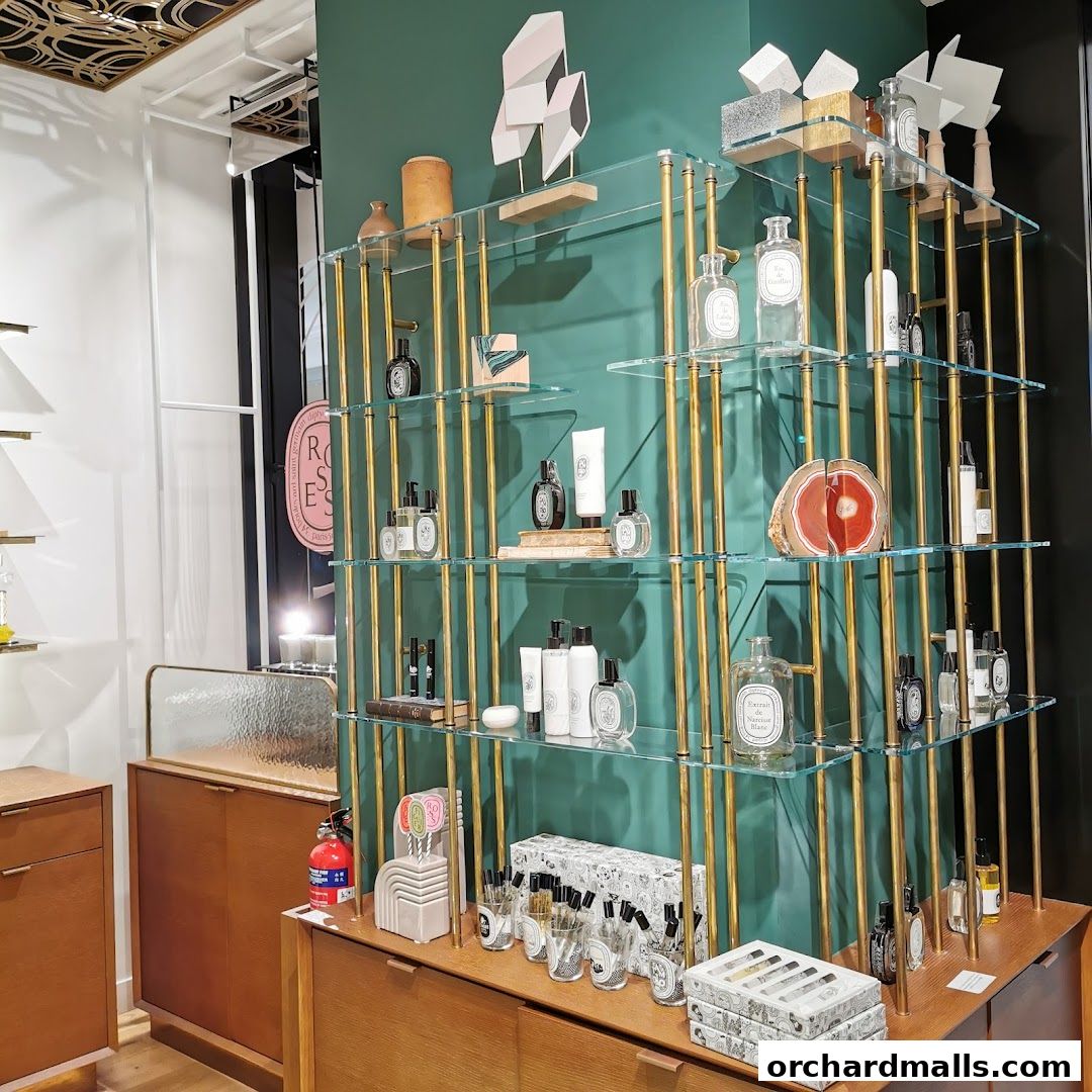 Diptyque Ngee Ann City shop interior with elegant display of perfumes and home fragrances.