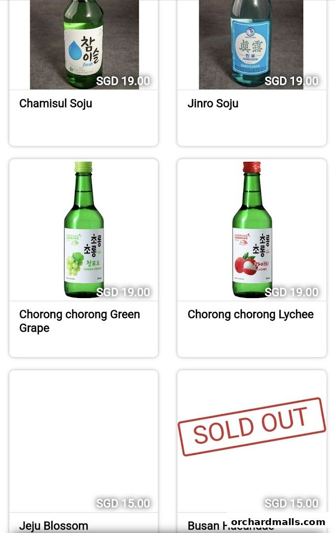 Menu page for DORAN CHICKEN