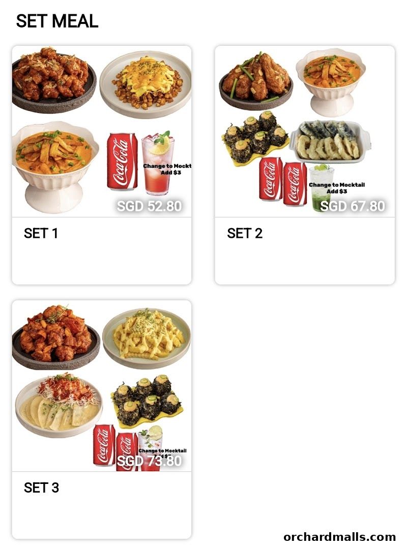 Menu page for DORAN CHICKEN