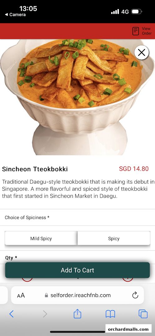 Menu page for DORAN CHICKEN