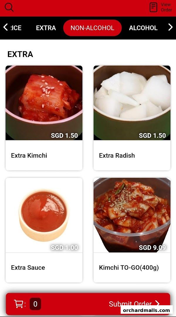 Menu page for DORAN CHICKEN