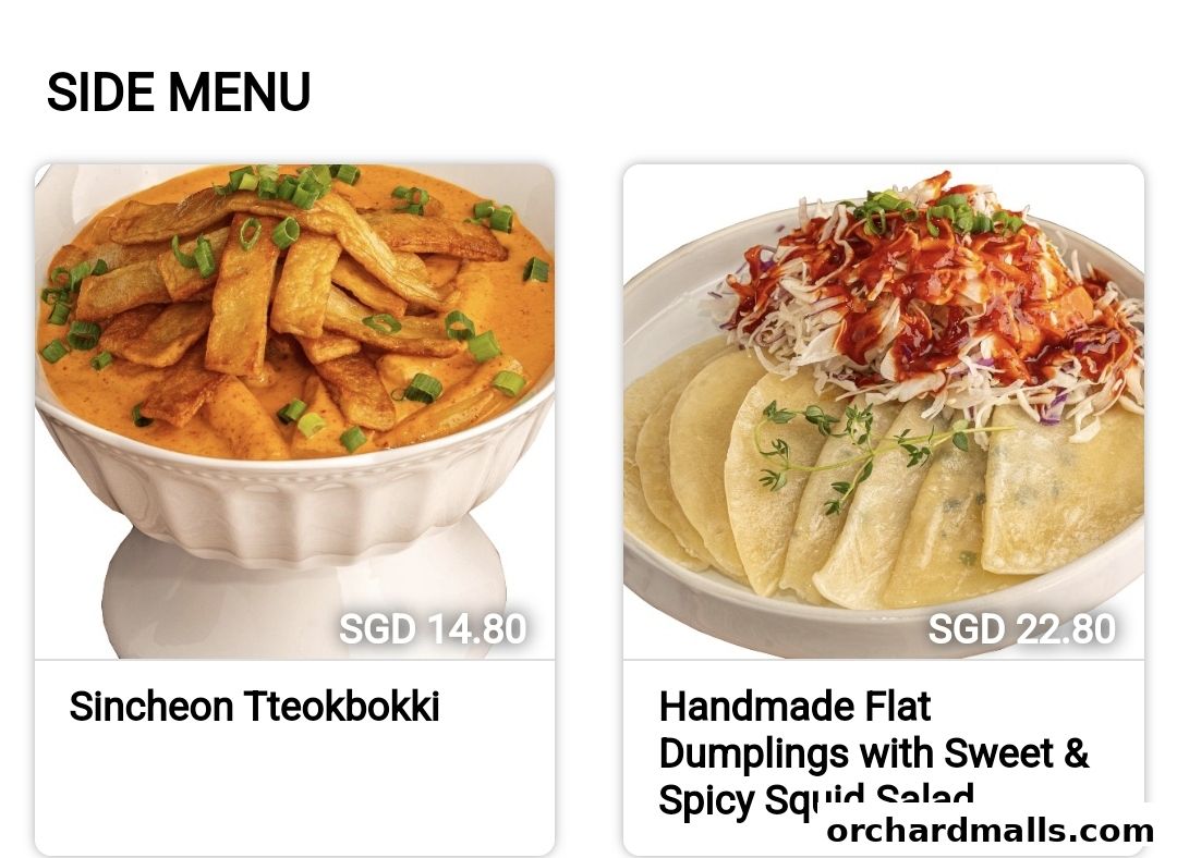 Menu page for DORAN CHICKEN