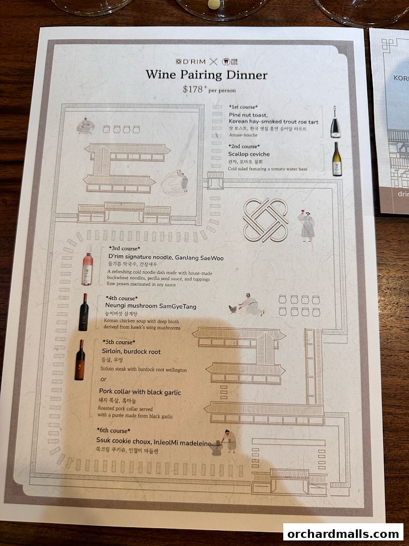 Menu page for DRIM  Korean Steak House  Mandarin Gallery