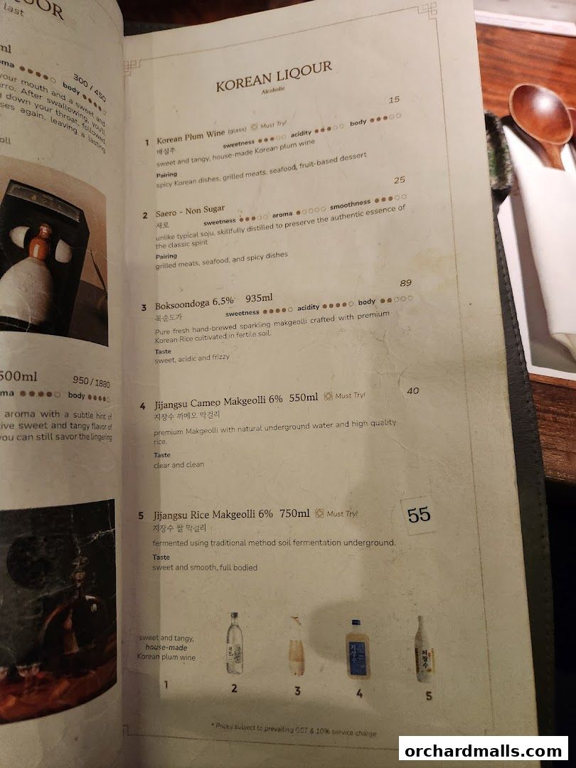 Menu page for DRIM  Korean Steak House  Mandarin Gallery