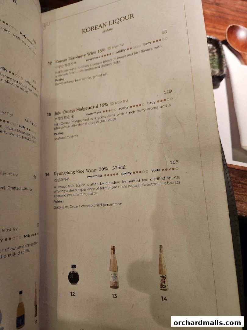 Menu page for DRIM  Korean Steak House  Mandarin Gallery