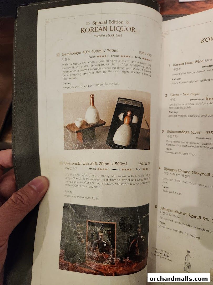 Menu page for DRIM  Korean Steak House  Mandarin Gallery