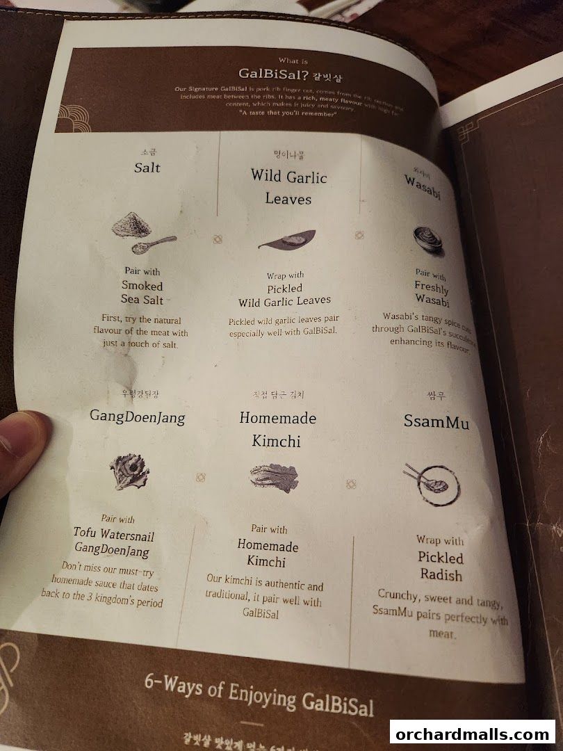 Menu page for DRIM  Korean Steak House  Mandarin Gallery