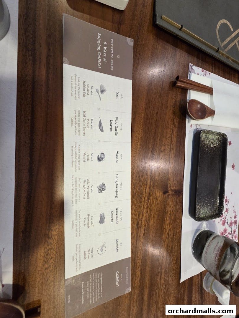 Menu page for DRIM  Korean Steak House  Mandarin Gallery