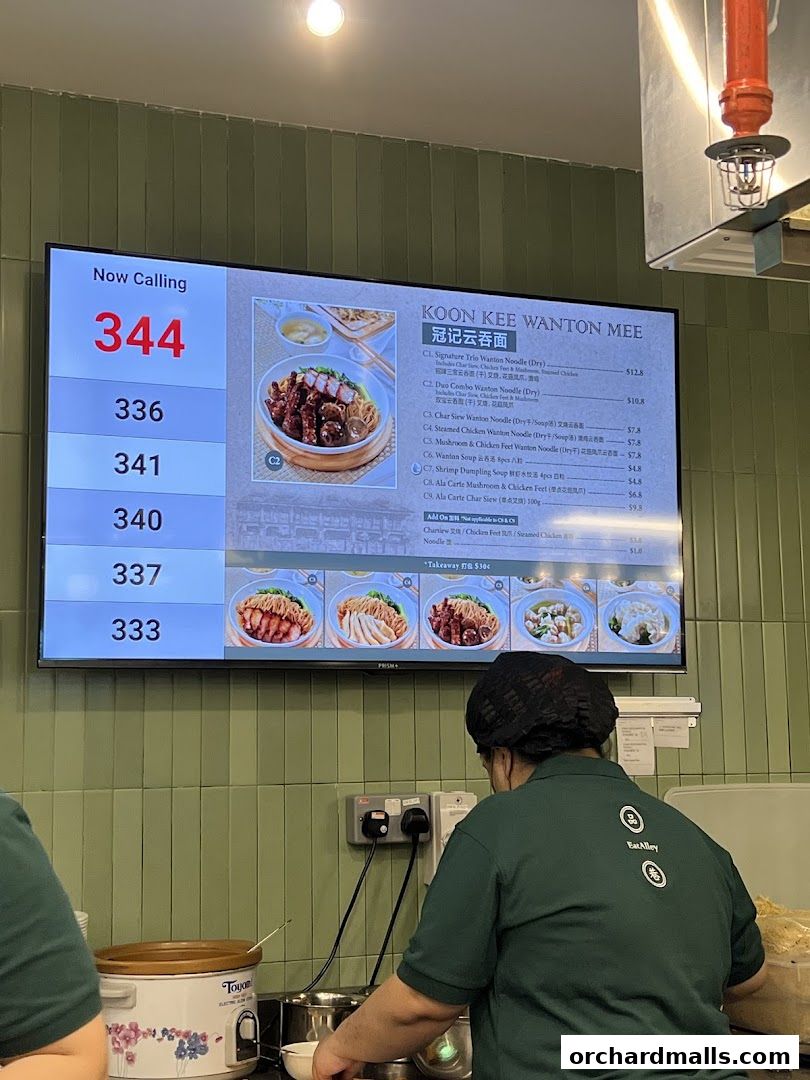 Menu page for EatAlley