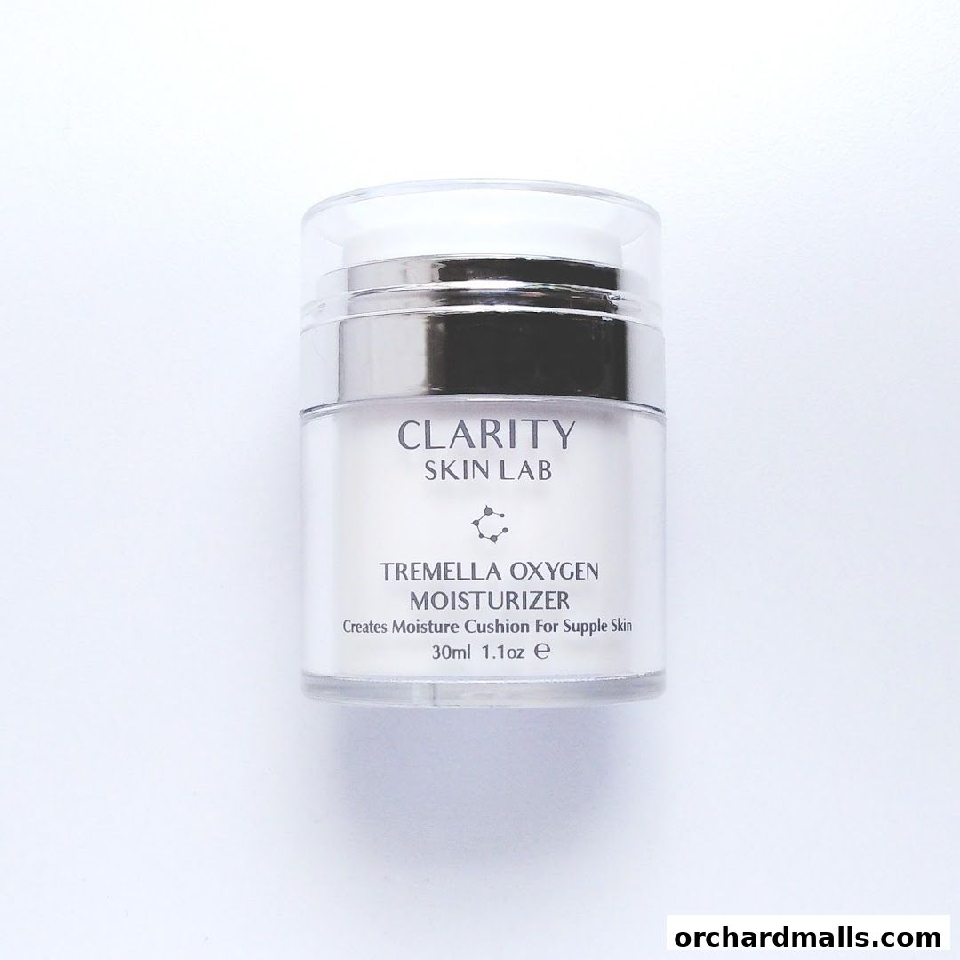 A white jar of Clarity Skin Lab Tremella Oxygen Moisturizer with silver accents.