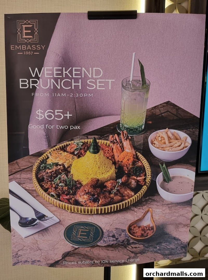 Menu page for Embassy 1967