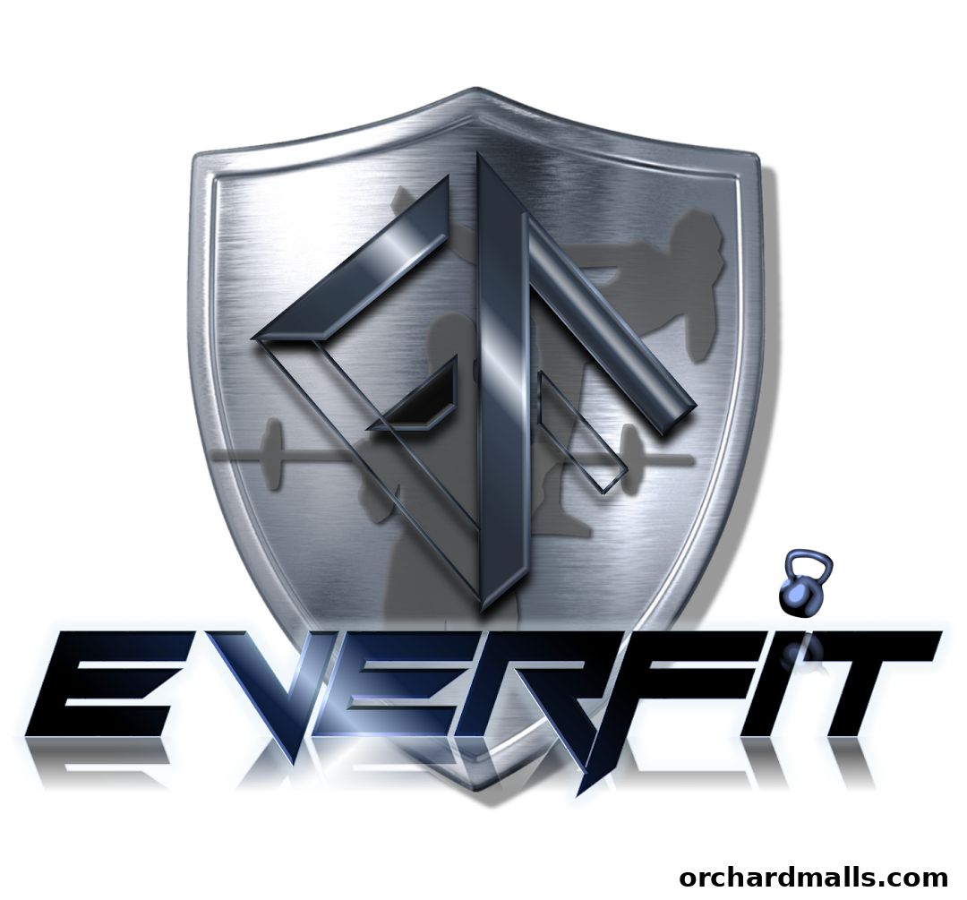 EVERFIT SINGAPORE logo featuring a shield with abstract figures and gym equipment.