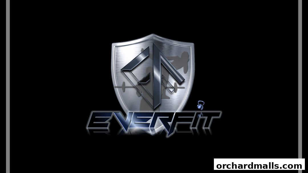 The EVERFIT SINGAPORE logo features a metallic shield with stylized letters and fitness silhouettes.