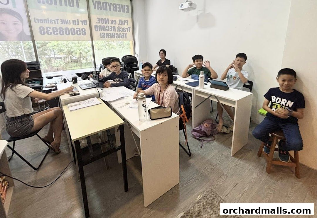 Students and a teacher in a classroom setting at Everyday Tuition.