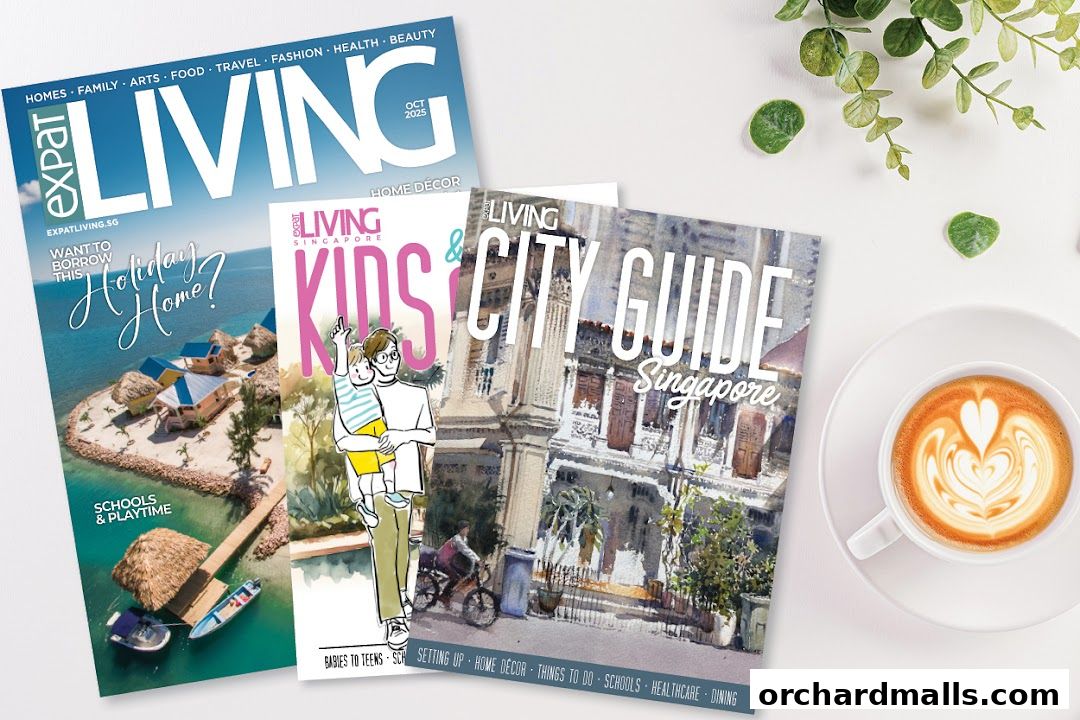 Three magazines from Expat Living Publications, including a city guide and a kids' guide.