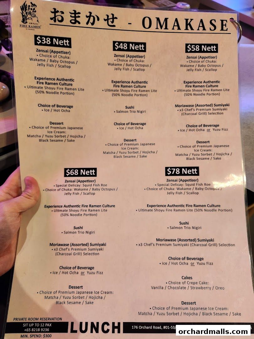 Menu page for Fire Ramen  Izakaya by Menbaka The Centrepoint
