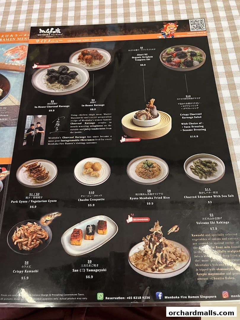 Menu page for Fire Ramen  Izakaya by Menbaka The Centrepoint