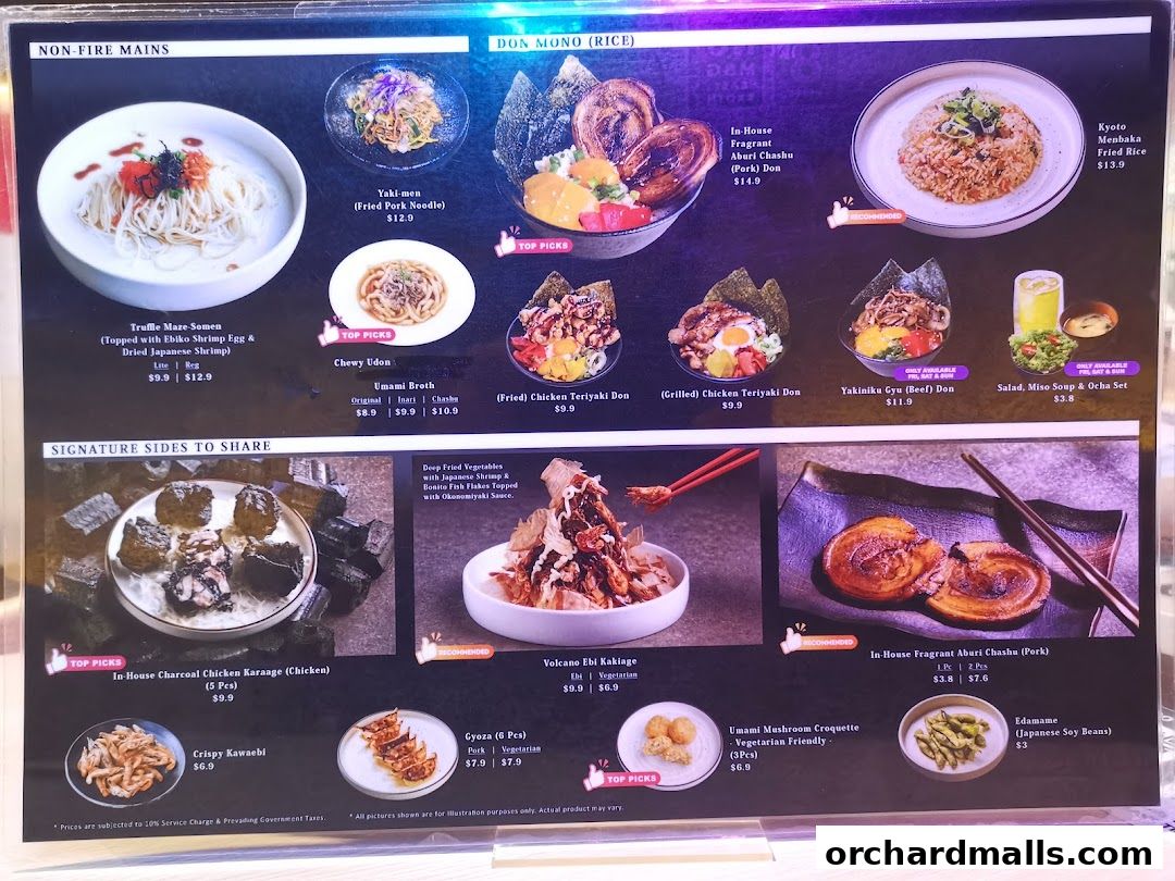Menu page for Fire Ramen  Izakaya by Menbaka The Centrepoint