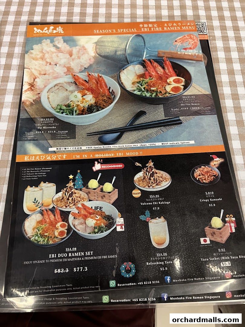 Menu page for Fire Ramen  Izakaya by Menbaka The Centrepoint