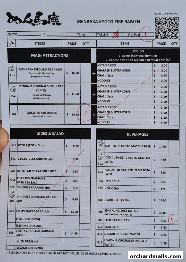 Menu page for Fire Ramen  Izakaya by Menbaka The Centrepoint