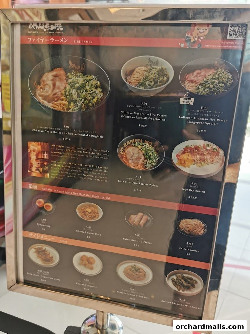 Menu page for Fire Ramen  Izakaya by Menbaka The Centrepoint