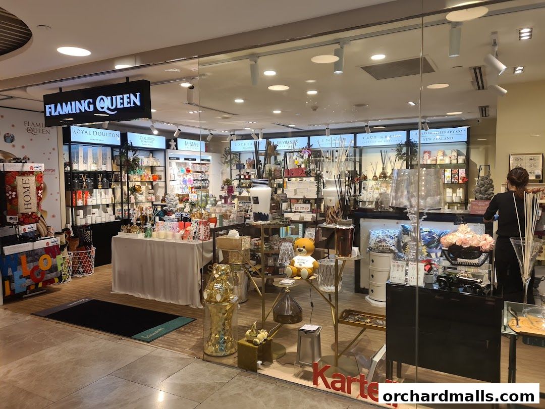 Flaming Queen shop interior showcasing home decor, diffusers, and gifts.