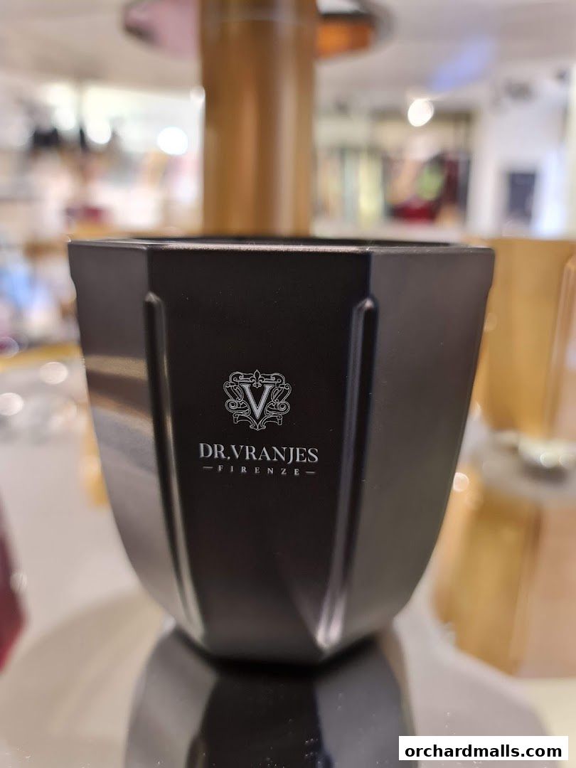 A black faceted diffuser bottle with the Dr. Vranjes Firenze logo.