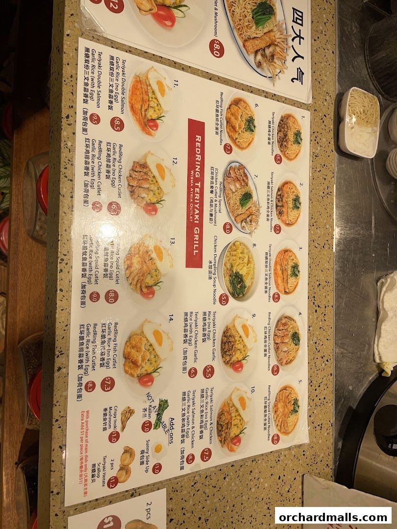 Menu page for Food Republic Wisma Atria