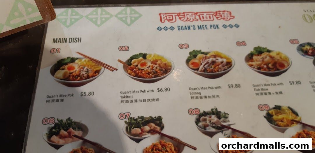 Menu page for Food Republic Wisma Atria