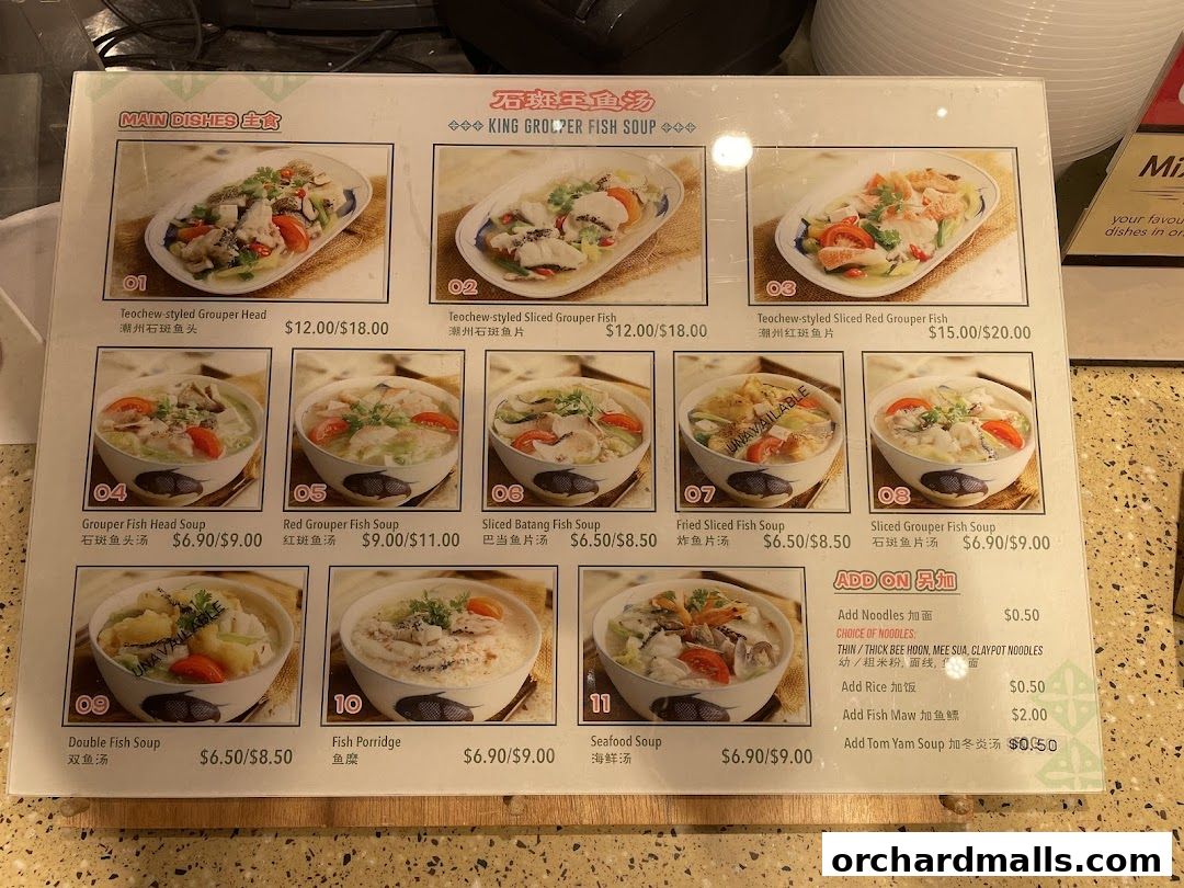 Menu page for Food Republic Wisma Atria