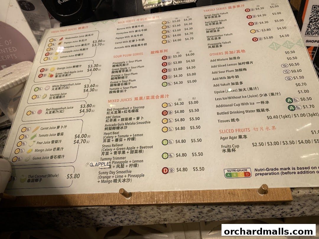 Menu page for Food Republic Wisma Atria