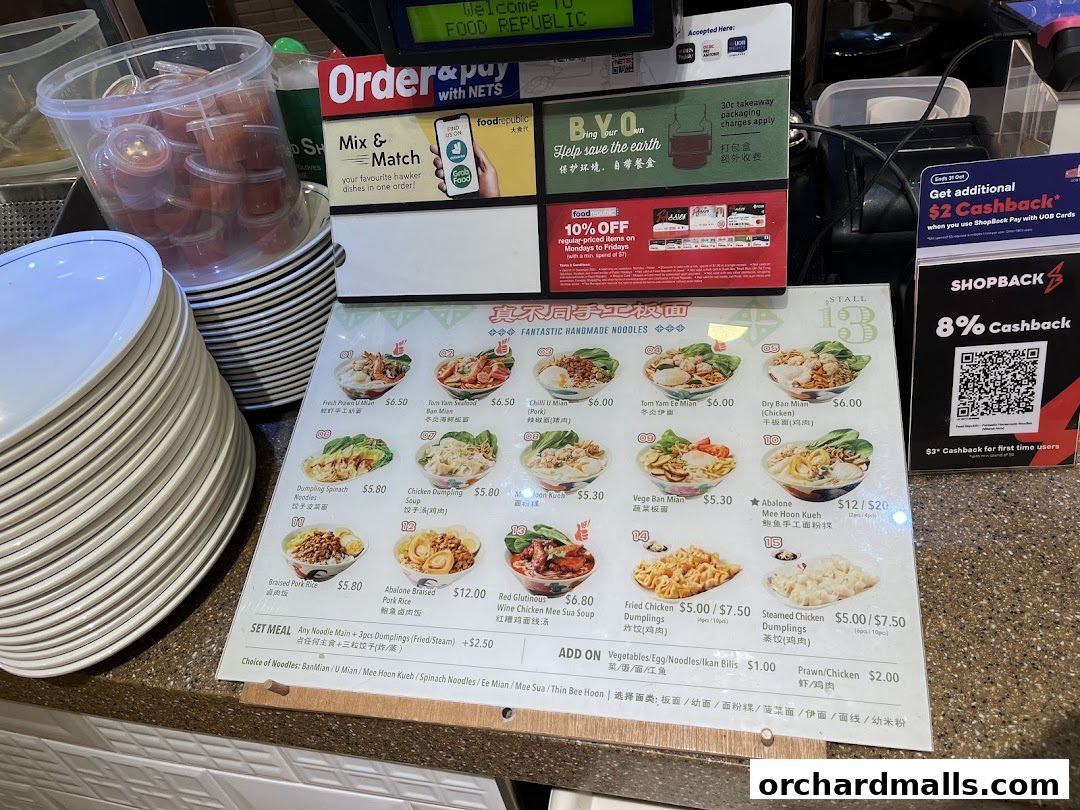 Menu page for Food Republic Wisma Atria