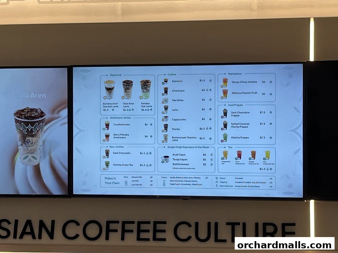 Menu page for Fore Coffee - The Cathay