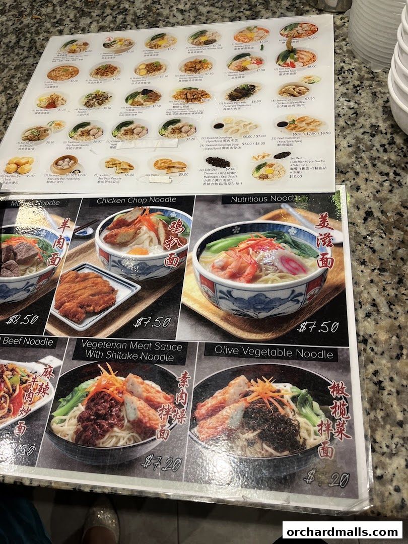 Menu page for Formosa Delights Handmade Noodles 清香館 刀削麺