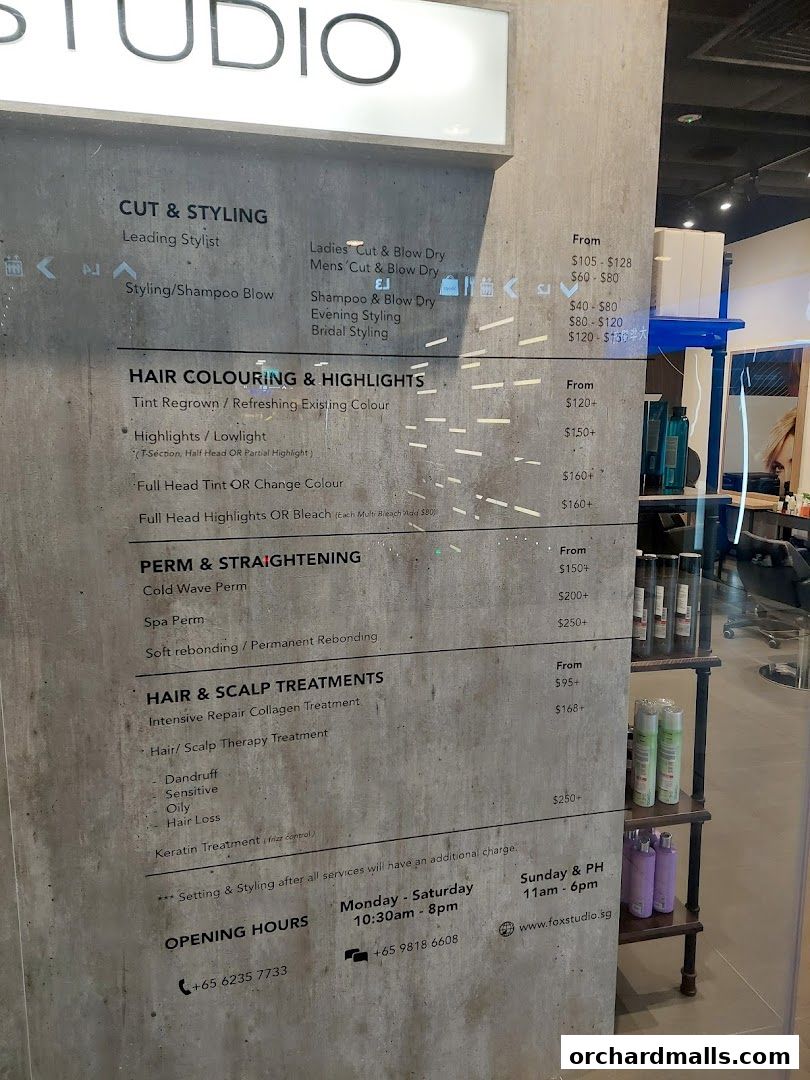 Menu page for Fox Studio