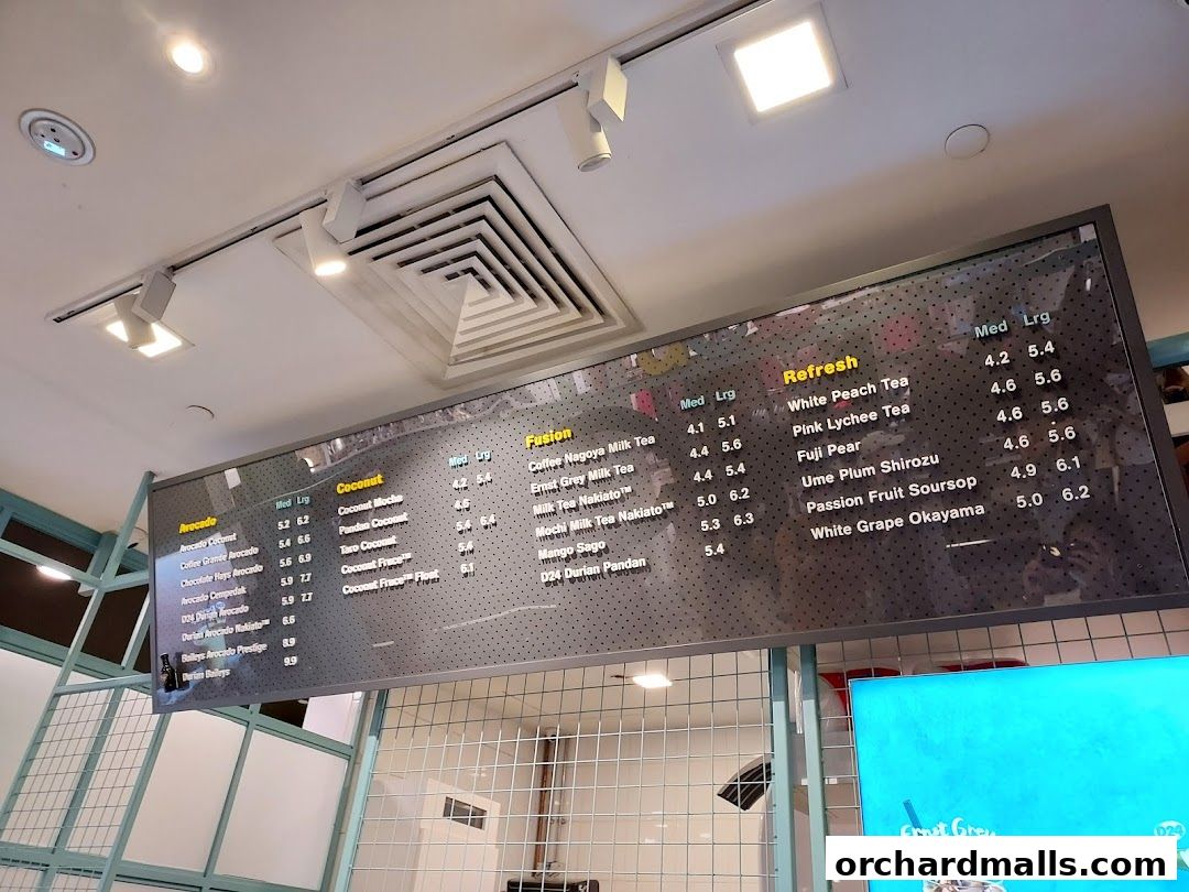 Menu page for Fruce Wisma