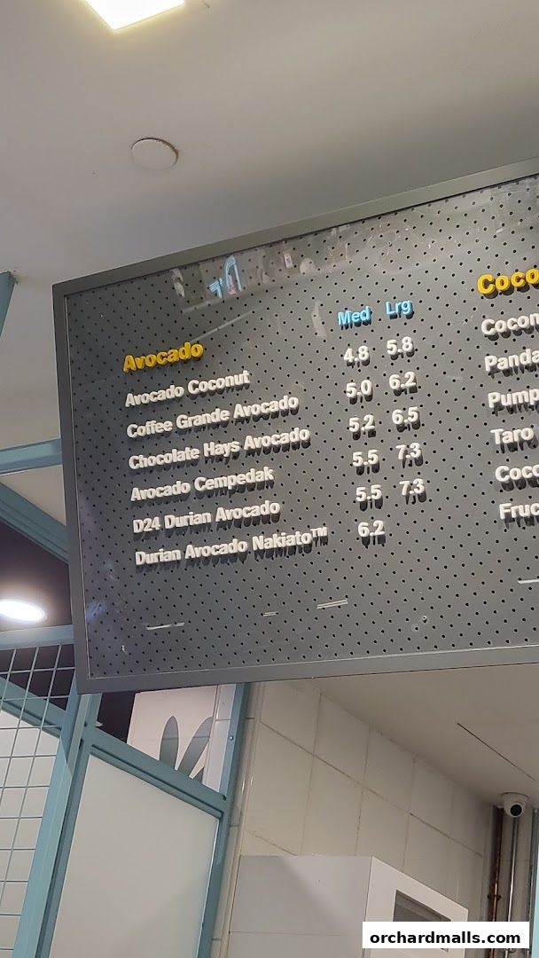 Menu page for Fruce Wisma