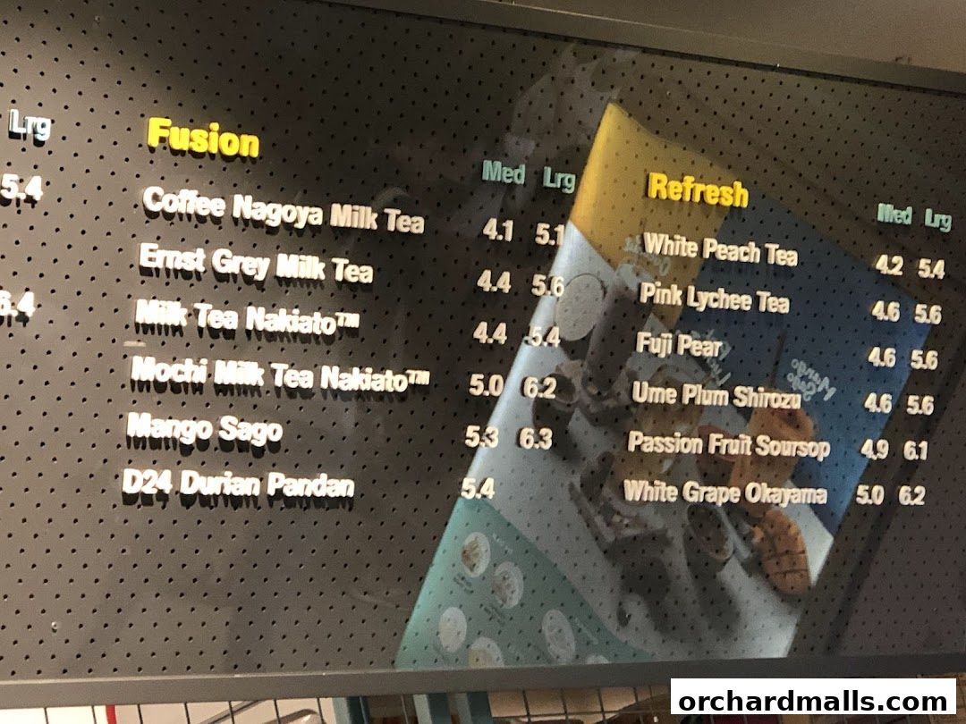 Menu page for Fruce Wisma