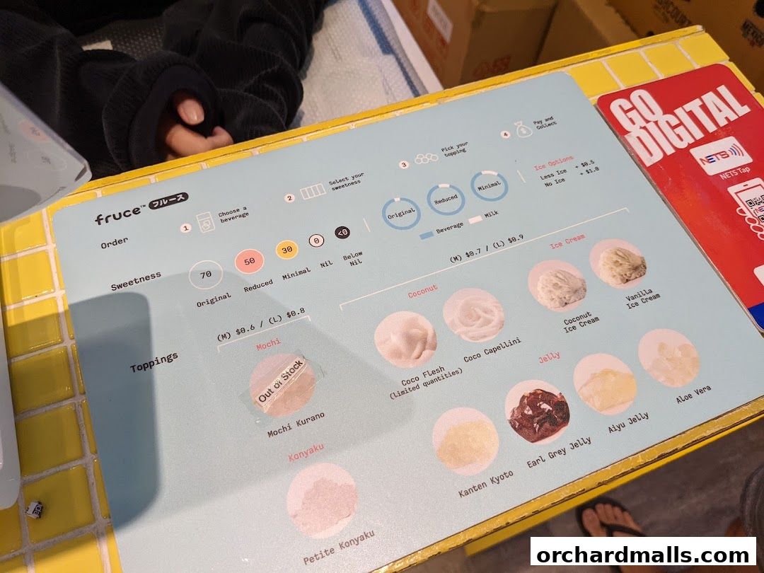 Menu page for Fruce Wisma