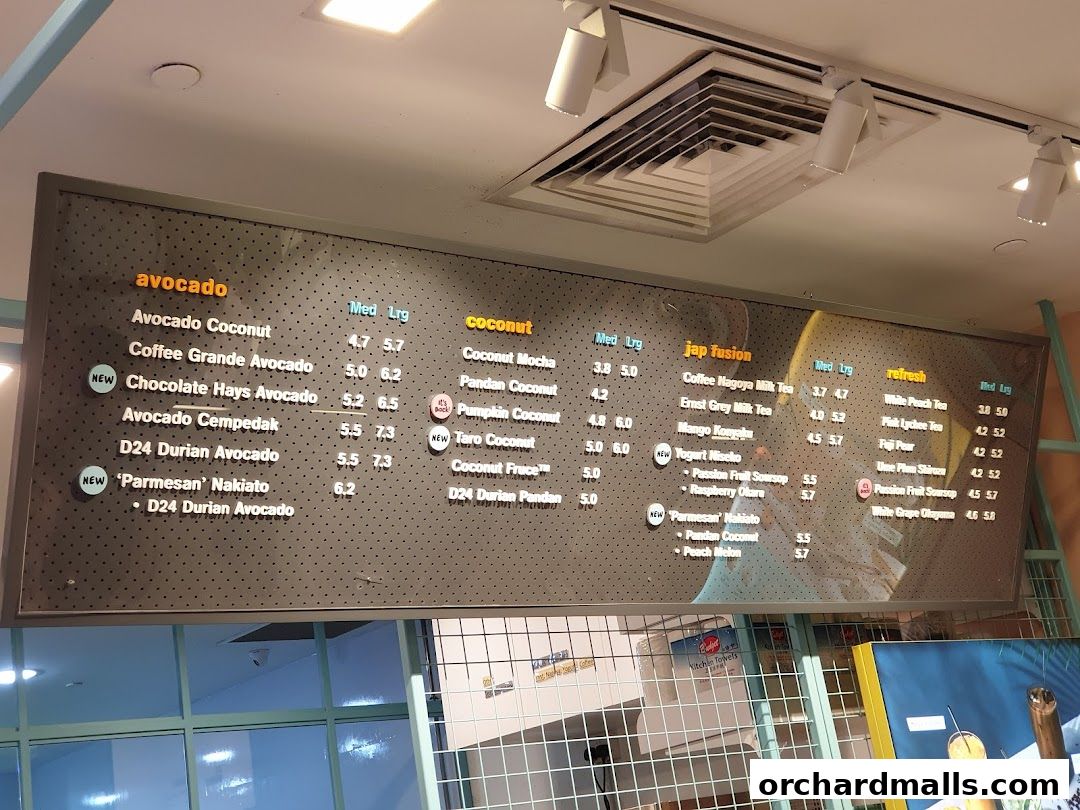 Menu page for Fruce Wisma