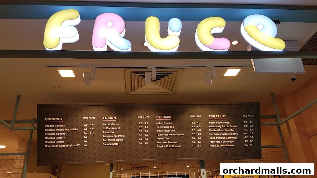 Menu page for Fruce Wisma
