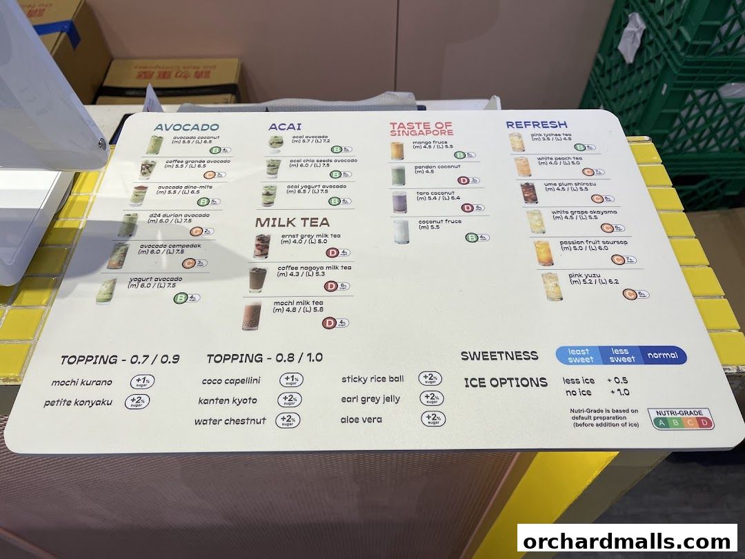 Menu page for Fruce Wisma