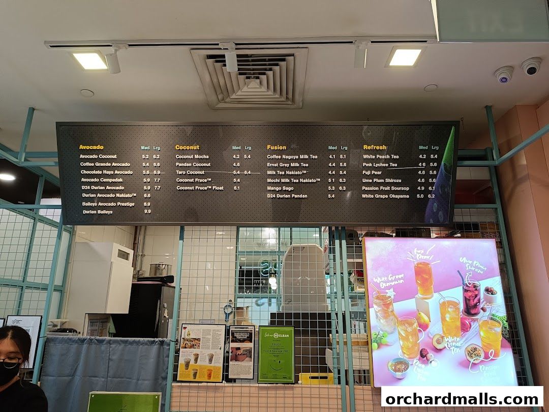 Menu page for Fruce Wisma