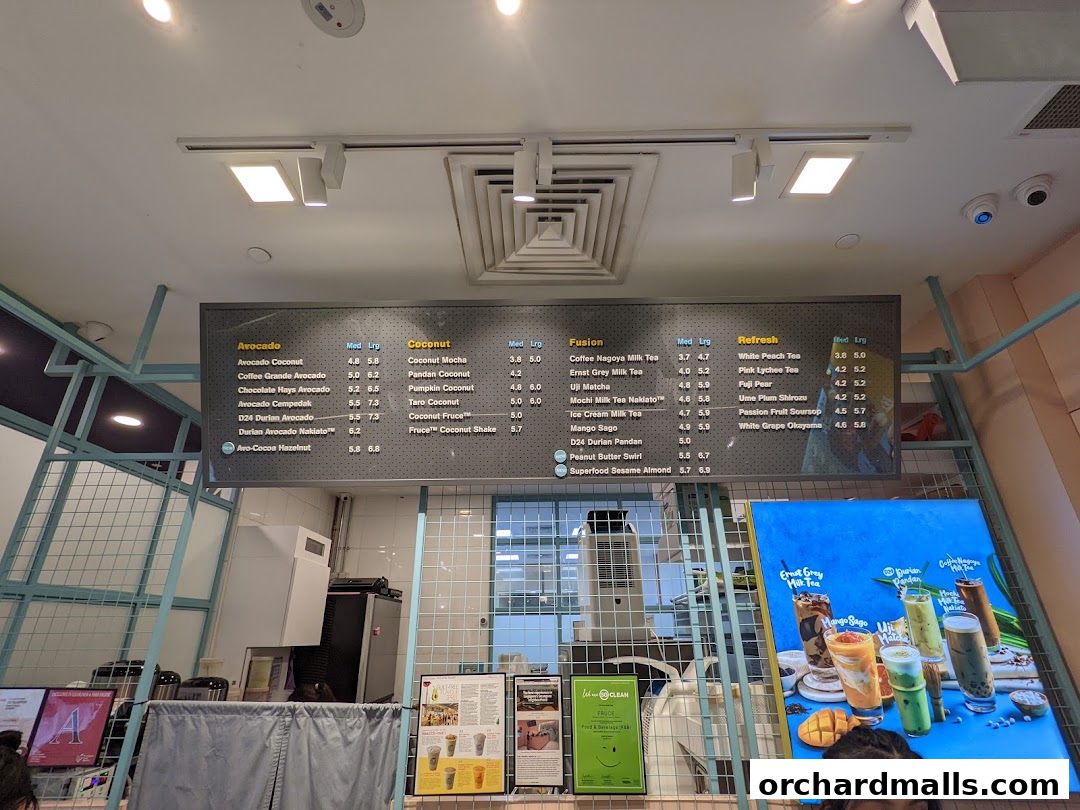 Menu page for Fruce Wisma