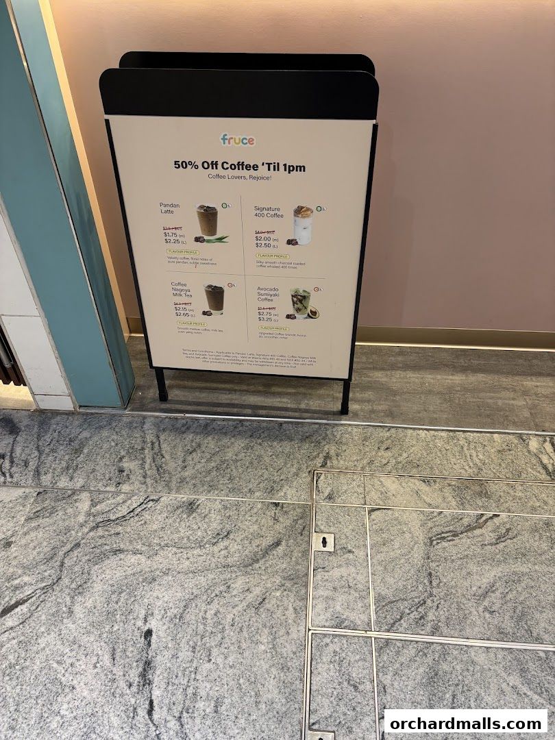 Menu page for Fruce Wisma