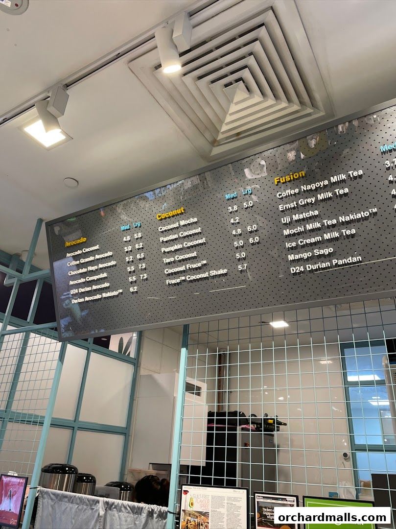 Menu page for Fruce Wisma