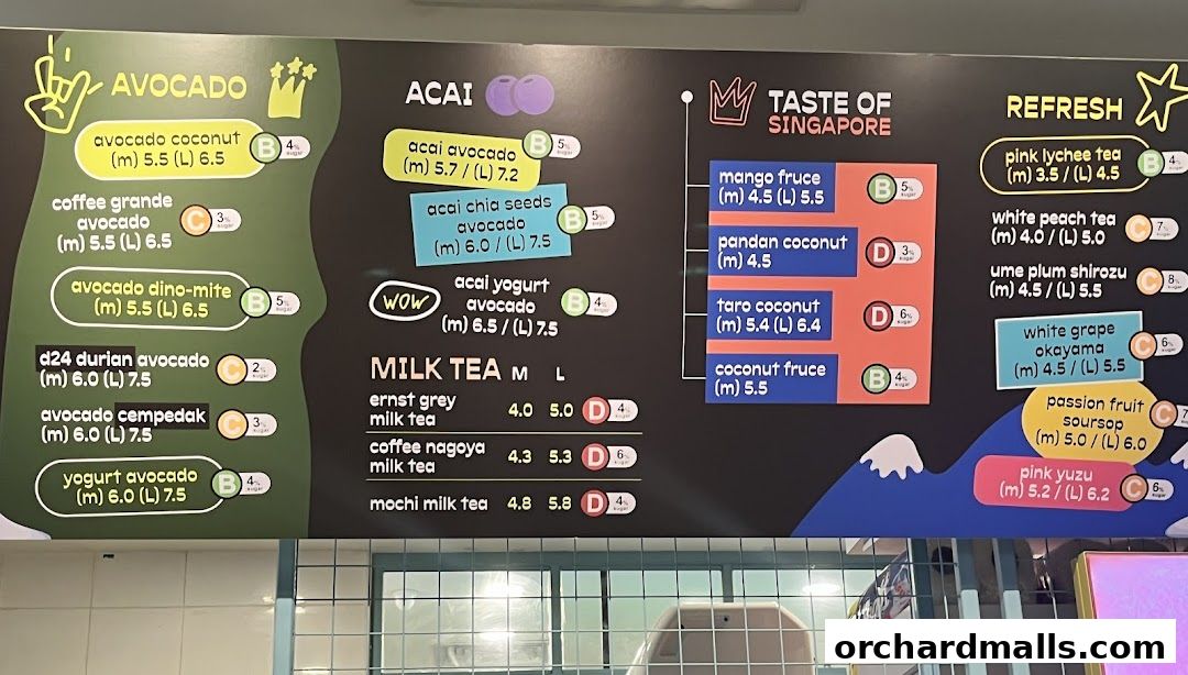 Menu page for Fruce Wisma