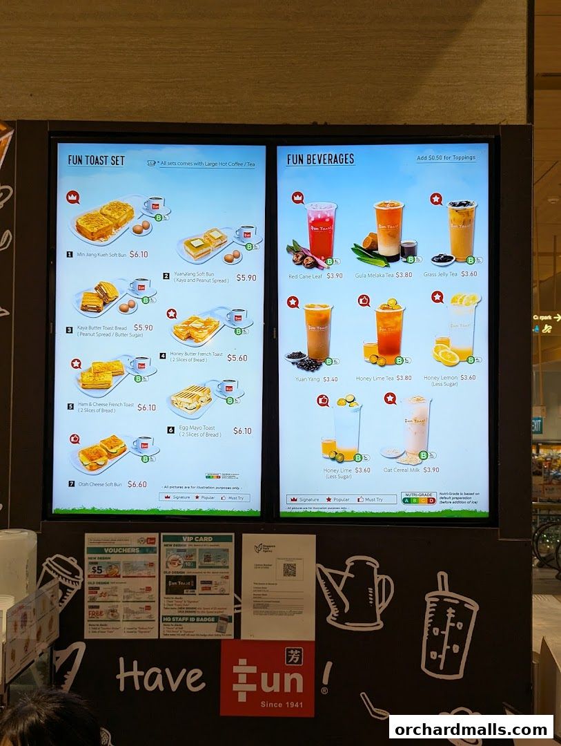 Menu page for Fun Toast Orchardgateway